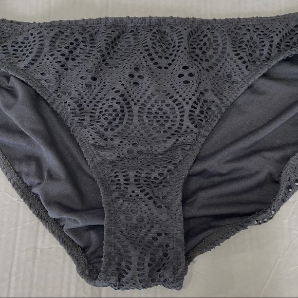 NEW No Boundaries Black Bikini Bottom Lace Overlay Beach Summer Vacation Size XL - Picture 3 of 12